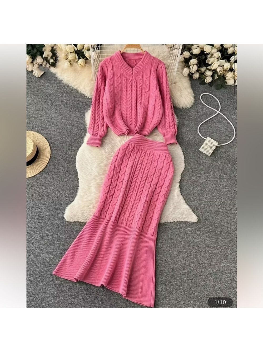 Beautiful Mermaid Sweater Skirt Set (Mixed sizes) Large Skirt & XL Top